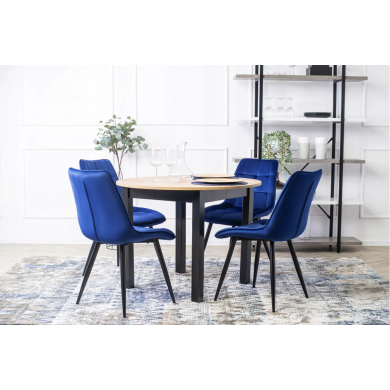 Обеденный комплект мебели Mebel Elit HARRY RIO | Дуб ривьера / Черный / Синий HARRY/DR/CZ/S/RIO/GR/V/Z4/K