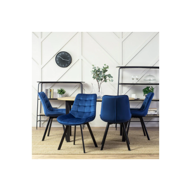 Обеденный комплект мебели Mebel Elit HARRY RICK | Дуб ривьера / Черный / Синий HARRY/DR/CZ/S/RICK/GR/V/Z4/K