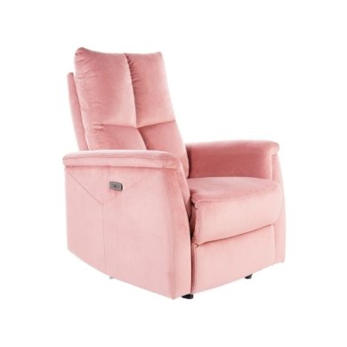 Кресло мягкое раскладное с реклайнером Signal Neptun Velvet Розовый NEPTUNVRA