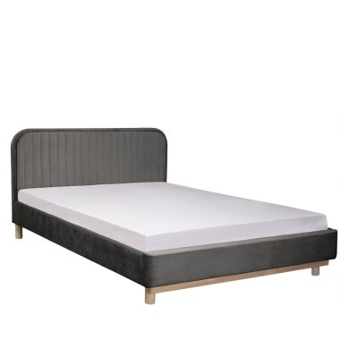 Ліжко Homla KARALIUS Welur 160x200 см | Сірий 207728