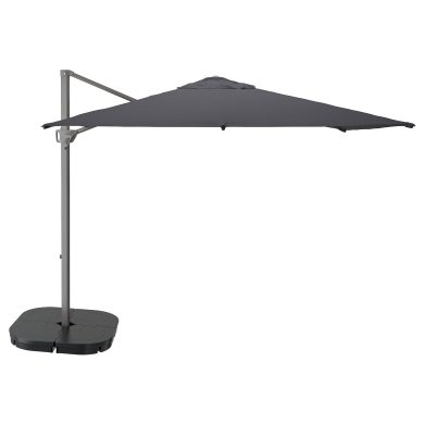 IKEA Садова парасоля з основою SEGLARO 330х240 см Антрацит (ИКЕА СЕГЛАРО) 89495757