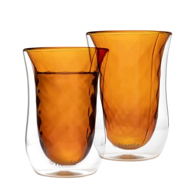 Набір склянок Homla Cembra Modern 0,25л | Коричневий / Прозорий 211237