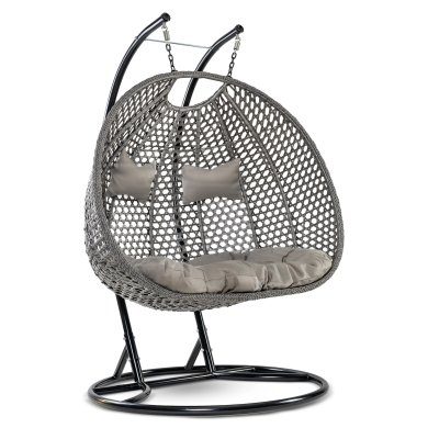 Садове крісло кокон гойдалка Corciano Rosa II | Чорний сірий 5901721057050