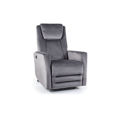 Кресло мягкое раскладное с реклайнером Signal Adonis Velvet Серый ADONISVSZ