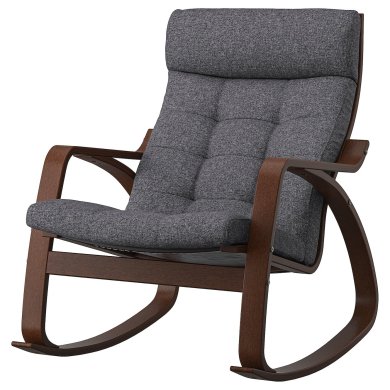 IKEA Кресло-качалка POANG Темно-серый (ИКЕА ПОАНГ) 29502124