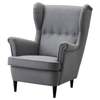IKEA Кресло мягкое STRANDMON Темно-серый (ИКЕА СТРАНДМОН) 20343224
