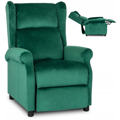 Крісло м'яке розкладне з реклайнером Mebel Elit SIMON Зелений ME.SIMON/Z/V/FW