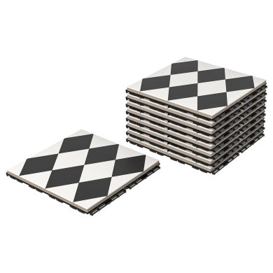 IKEA Плитка для підлоги MALLSTEN Чорно-білий (ИКЕА МАЛЛСТЕН) 79435052