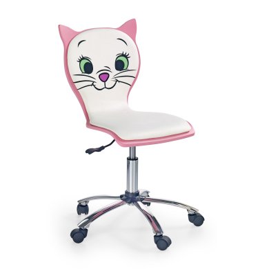 Поворотне крісло Halmar Kitty 2 | Білий / Рожевий V-CH-KITTY_2-FOT