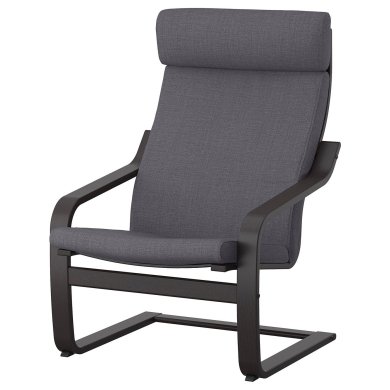 IKEA Кресло-качалка POANG Темно-серый (ИКЕА ПОАНГ) 99388511