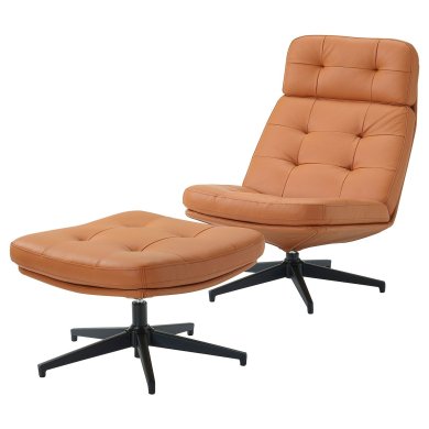 IKEA Крісло м'яке поворотне з підставкою HAVBERG Коричневий (ИКЕА ХАВБЕРГ) 39485322