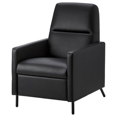 IKEA Крісло м'яке розкладне з реклайнером GISTAD Чорний (ИКЕА ГИСТАД) 40450425