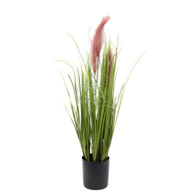 Штучна рослина в горщику Homla GRASS 57 см | Зелений / Чорний / Рожевий 209911