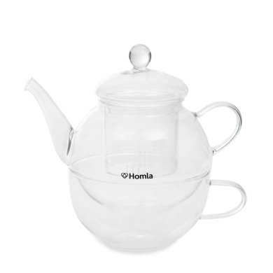 Чайник для заварювання з кухлем Homla AROR | Прозорий 214108