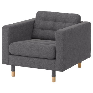 IKEA Кресло мягкое LANDSKRONA Серый (ИКЕА ЛАНДСКРОН) 29269719